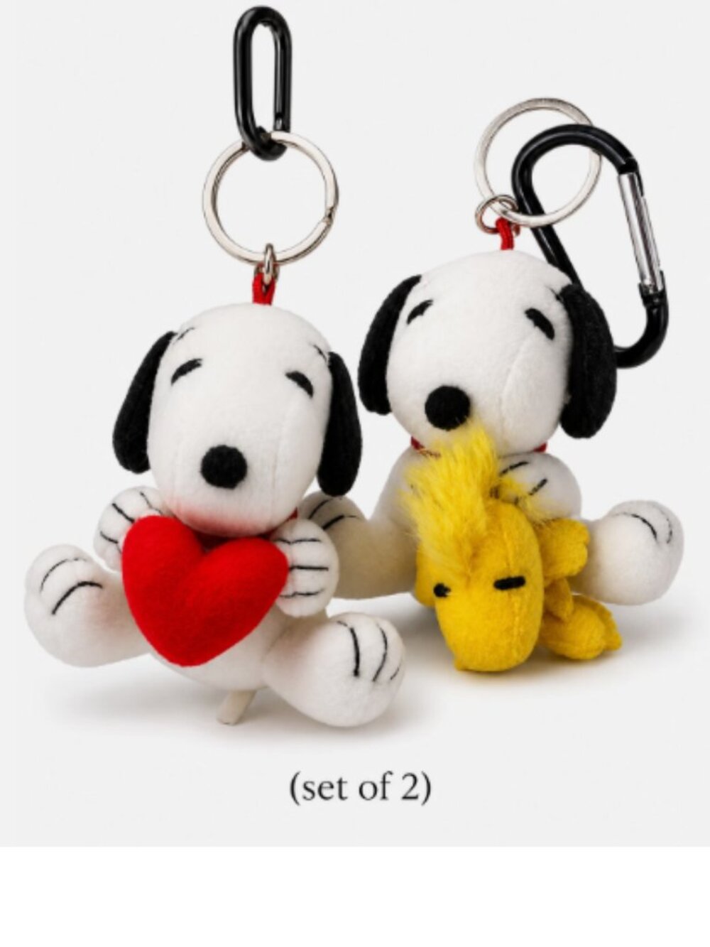 (2 PCS Set) Snoopy Dog Plush Couple KeyChain Key Fob Love Purse Bag Holder Toy